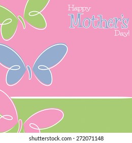 Hand Drawn Happy Mother's Day card in vector format.