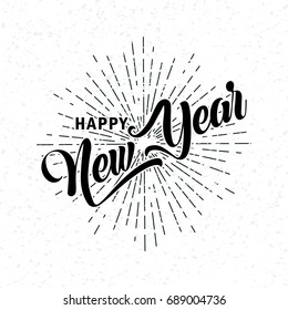 hand drawn Happy New Year  font. Vector illustration