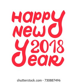 Hand drawn happy new year 2018 lettering