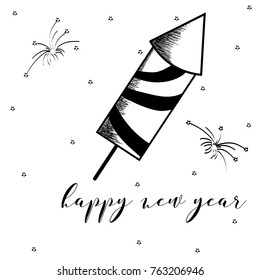 hand drawn happy new year template