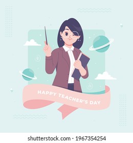 hand drawn happy teacher's day background