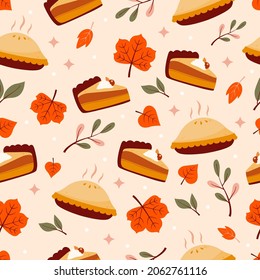 Hand drawn of Happy thanksgiving day themed seamless background vector design