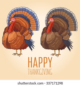 Happy Thanksgiving-Tagesdesign mit Truthahn