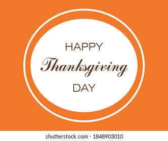 Hand drawn Happy Thanksgiving lettering typography poster. Celebration quotation on textured background for postcard, card, icon, logo, badge. Vector calligraphy with pumpkin watercolor background