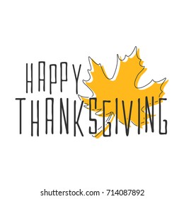 Hand drawn happy thanksgiving logo