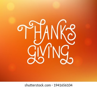 Hand drawn Happy Thanksgiving typography. Celebration quote  Thanksgiving for Thanksgiving postcard. Vintage style calligraphy lettering.
