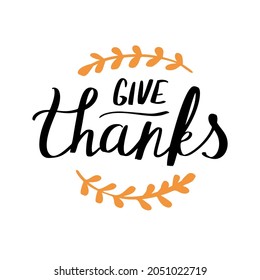 Hand drawn Happy Thanksgiving typography. Calligraphy lettering