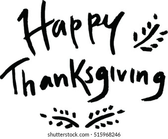 Hand drawn Happy Thanksgiving typography