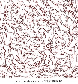Hand drawn  haricot beans. Vector  seamless pattern