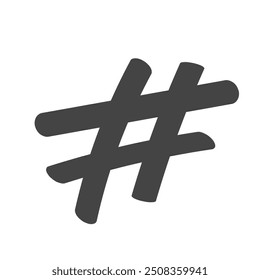 Hand drawn hashtag icon. Vector illustration