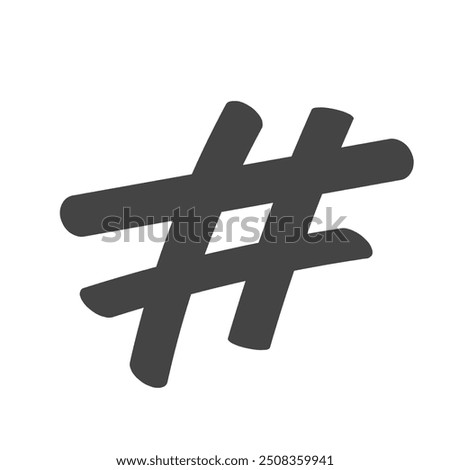 Hand drawn hashtag icon. Vector illustration