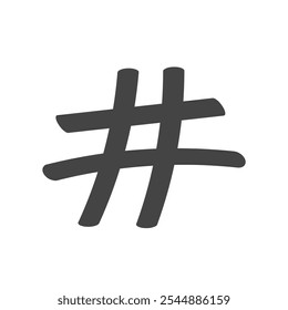 Hand drawn hashtag sign. Vector illustration