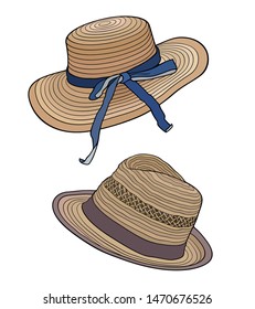 Hand drawn Hat. Cartoon vector isolated abstract object.