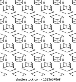 Hand Drawn hat doodle. Sketch style icon. Decoration element. Isolated on white background. Flat design. Vector illustration.