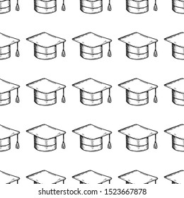 Hand Drawn hat doodle. Sketch style icon. Decoration element. Isolated on white background. Flat design. Vector illustration.