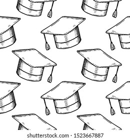 Hand Drawn hat doodle. Sketch style icon. Decoration element. Isolated on white background. Flat design. Vector illustration.