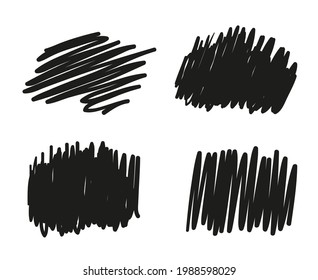 Hand drawn hatching. Abstract simple strokes by hand. Black and white illustration