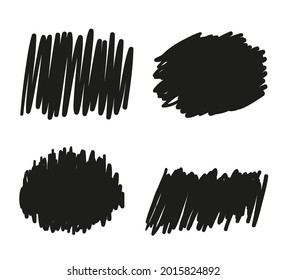 Hand drawn hatching. Abstract simple strokes by hand. Black and white illustration