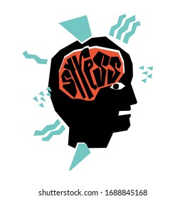 Hand drawn hatching lettering word stress. Vector conceptual illustration with doodle elements