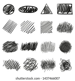 Hand Drawn Hatching Shapes On Isolated Stock Vector (Royalty Free ...