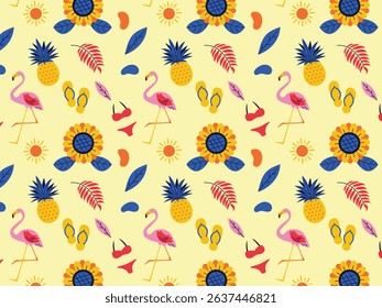 Hand drawn Hawaiian shirt pattern illustration
