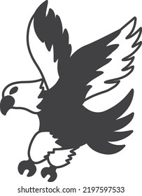 Hand Drawn hawk illustration isolated on background