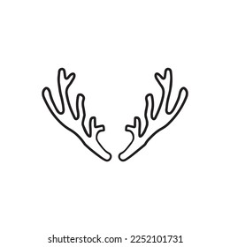 Hand drawn head deer antlers vector illustration