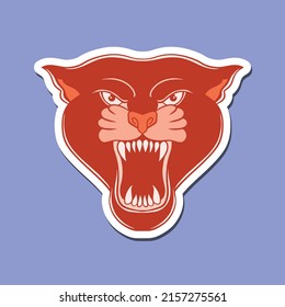 hand drawn head panther vintage doodle illustration for tattoo stickers poster etc