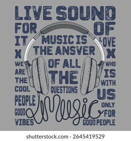 Hand Drawn Headphone Illustration, Poster Design