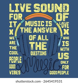 Hand Drawn Headphone Illustration, Poster Design