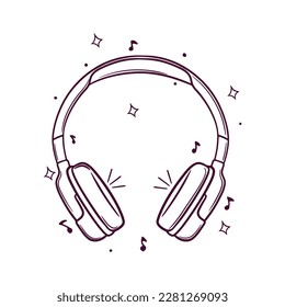 hand drawn headphone vector illustration