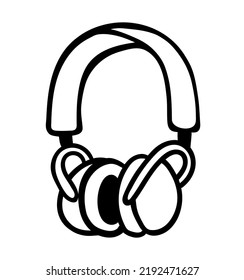 Icono de auriculares dibujados a mano. Ilustración del vector aislada en un segundo plano