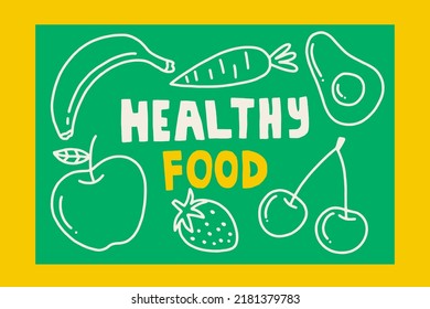Hand Drawn Health Food Linear Illustration