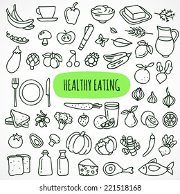 Hand Drawn Healthy Eating Icons