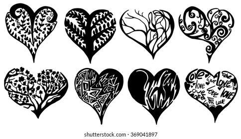 Hand Drawn Heards Vector Illustration