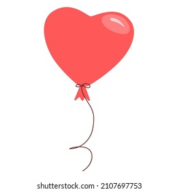 Hand drawn heart ballon. Vector doodle sketch illustration isolated on white background.