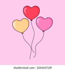 Fondo de globos cardíacos dibujados a mano. - Vector.