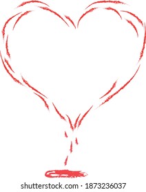 hand drawn heart is bleeding  Sad heart  broken heart concept 