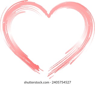 Hand drawn heart brush style. Symbol of love and valentine`s day. Vector element for holiday design.