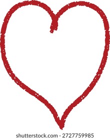 Dibujado a mano corazón cepillo Vector amor doodle en la ilustración de fondo transparente