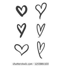 Hand drawn heart collection, love symbol