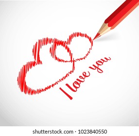Hand Drawn Heart Color Pencil Vector Stock Vector (Royalty Free ...