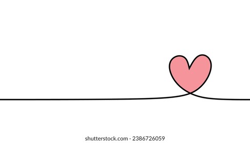 La mano atrajo el corazón. Dibujo continuo de líneas.