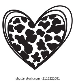 Hand Drawn Heart Cow Print Messy Stock Vector (Royalty Free) 2118221081 ...