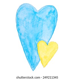 Hand drawn heart with decoration. 