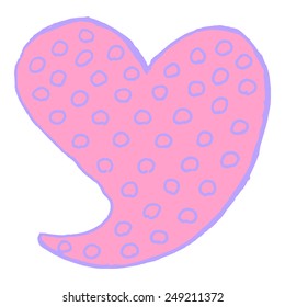 Hand drawn heart with decoration. 