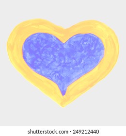 Hand drawn heart with decoration. 