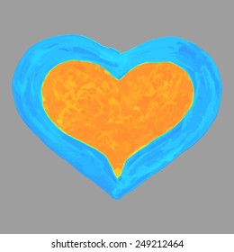 Hand drawn heart with decoration. 