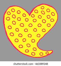 Hand drawn heart with decoration. 