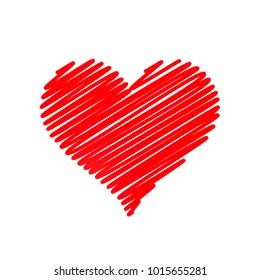 Valentine Heart Painted Doodle Isolated Love Stock Vector (Royalty Free ...